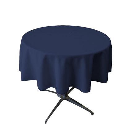 LA Linen Polyester Poplin Washable Round Tablecloth, Stain and Wrinkle Resistant Table Cover 58