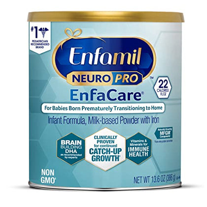 Enfamil NeuroPro EnfaCare High Cal Premature Baby Formula Milk-Based with Iron, Brain-Building DHA, Vitamins & Minerals for Immune Health, Powder Can, 13.6 Oz (Package May Vary)