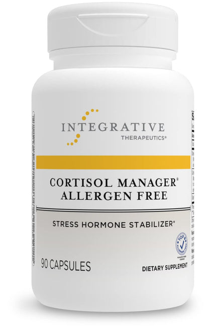 Integrative Therapeutics Cortisol Manager Allergen-Free Supplement - Reduces Stress to Support Sleep* - Ashwagandha, L-Theanine - Supports Adrenal Health* - 90 Count