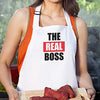 Nomsum The Boss & The Real Boss 2-piece 1-size Matching Kitchen Apron for His and Hers, Unique Gift Ideas for Couples, Kitchen Aprons Gift Set for Weddings, Anniversaries, Engagements, & Housewarmings