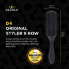 Denman Curly Hair Brush D4 (All Black) 9 Row Styling Brush for Styling, Smoothing Longer Hair and Defining Curls - For Women and Men