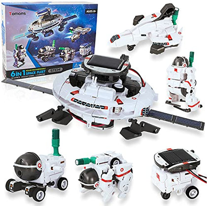 STEM Toys 6-in-1 Solar Robot Kit Learning Science Building Toys Educational Science Kits Powered by Solar Robot for Kids 8 9 10-12 Year Old Boys Girls Gifts by Tomons