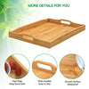 Pipishell Serving Tray with Handles, Bamboo Breakfast Tray Wooden Trays for Eating, Working, Storing, Used in Bedroom, Kitchen, Living Room, Bathroom, Hospital and Outdoors-17x13x2inches