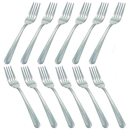 12 PCS Dinner Forks Silverware Set - 7 Inch Heavy Duty Stainless Steel Forks, Mirror Polished - Dishwasher Safe - Ideal for Home, Kitchen, or Restaurant Use