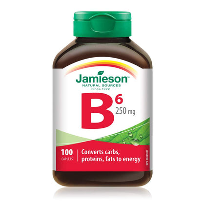 Jamieson Vitamin B6 (Pyridoxine)250mg, 100 caplets