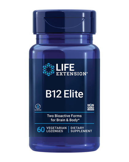 Life Extension B12 Elite - 1000mcg Vitamin B12 Supplement for Energy Metabolism, Brain and Nerve Health - Non-GMO, Vegetarian, Gluten-Free - Dissolvable and Chewable 60 Lozenges (Expiry -6/30/2025)