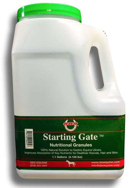 Sbs Equine Starting Gate Granules for Horses | Horse Calming Supplement That Prevents & reverses gastric Equine Ulcers | 1.1 Gallon | 3 Week Supply