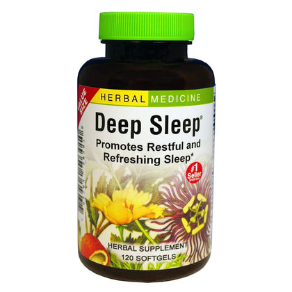Deep Sleep Herbal Sleep Aid: 120-Count Bottle of Softgels