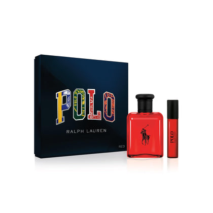 Ralph Lauren - Polo Red - Eau de Toilette - Men's Cologne Gift Set- Fresh Daring Woody Spicy Scent - Full Size, 2.5 Fl Oz & Travel Size, 0.3 Fl Oz