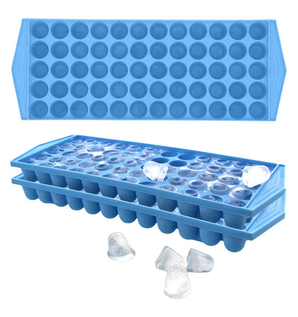 Arrow Small Ice Cube Trays for Freezer, Ice Coffee and Blenders, 3 Pack, 60 Mini Cubes Per Tray, 180 Total, Made in the USA, BPA Free Plastic, Ideal, Blue