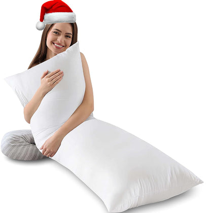 WhatsBedding Full Body Pillows for Adults - Long Body Pillow Insert for Sleeping - Soft Large Bed Pillows for Side Sleeper - Breathable &Machine Washble - 20x54 Inches, White