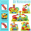2-In-1 Kids Toys for 2 3 4 5 6 7 + Year Old Boys Girls Toddlers Upgrade Classic Big Bricks Marble Run Building Blocks, Toss Ring Games Compatible with All Major Brands for Christmas Birthday Gifts