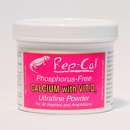 Rep-Cal Phosphorus-Free Calcium with Vitamin D3 Ultrafine Powder, 3.3 oz.