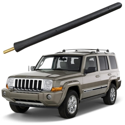 Short Antenna for Jeep Commander (2006-2010) Radio Premium Reception - 6 3/4 Inch Car Wash Proof, Internal Copper Coil Antenna Mast Replacement