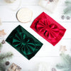 YanJie Baby Girl Bows Christmas Velvet Baby Headbands Big Baby Bows Wide Head Wrap Hair Accessories for Toddlers Newborn Infants Kids(Red-Green)