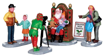 Lemax Village Collection Photos with Santa Assortment of 5