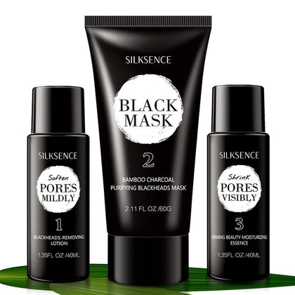 Silksence Blackhead Mask Set - Black Mask Blackhead Remover Mask With Removing Lotion And Moisturizing Essence(140g)