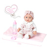Enjoyin 12'' Baby Doll in Gift Box with Pink Cloths, Pacifier, 13''x13'' Microfabric Blanket, and Feeding Bottle. Gift Idea for Ages 3+