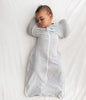 Medium size fits babies from 13 lbs. up to 18.5 lbs., approximately 3-6 months. The Swaddle UP 50/50 Transition Bag Original is 1.0 TOG. All seams are sewn on the outside and the zipper is protected so there is nothing rough against baby's skin.
