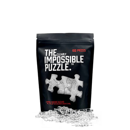 The Clearly Impossible Puzzle 100 Pieces - Clear Difficult Jigsaw Puzzle - False Edge Pieces - Clear Hard Puzzle - 100 Piece