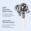 Ice Globes for Facials by Eli with Love - 360 Rotating Unbreakable Steel Ice Globes with Carry Case - Professional Esthetician Supplies - Ice Roller for Face and Eyes - Ideal Skincare Tool (White)