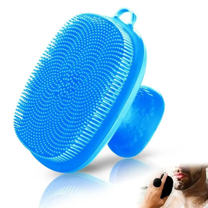 Silicone Face Scrubber Exfoliator Brush for Men and Women | Manual Facial Cleansing Brush | Face Wash Brush Waterproof | Perfect Skincare Care Face Brushes for Cleansing and Exfoliating (Blue)