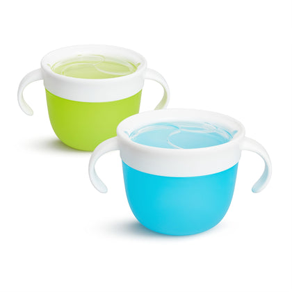 Munchkin® Snack Catcher Toddler Snack Cups, 2 Pack, Blue/Green