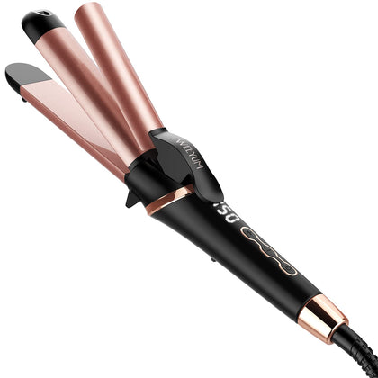 2 in 1 Hair Straightener and Curler, 1 1/4 inch Curling Iron Dual Voltage Travel,Flat Iron Curling Iron in One with 4 Adjustable Temp for All Hair Types(Regular Size) 120v