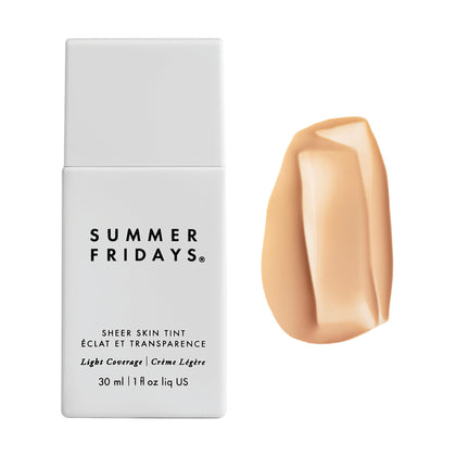 Summer Fridays Sheer Skin Tint - Tinted Moisturizer with Hyaluronic Acid - Helps Diminish Uneven Skin Tone - Sheer to Light Coverage - Shade 2 - Light with Cool Undertones (1 Fl Oz)