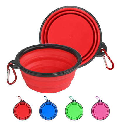 Collapsible Pet Bowl- Small Size (350ml) |Portable Water Bowl|Foldable Silicone Bowl |Lightweight and Travel Friendly for Hiking, Walking & Camping (Red)