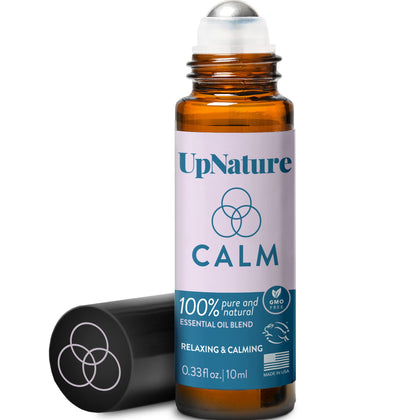 UpNature Calm Essential Oil Roll On Blend – Stress Relief & Relaxation Gifts for Women – Calming & Relaxing Self Care Aromatherapy Oils with Peppermint & Ginger – Ideal Stocking Stuffer