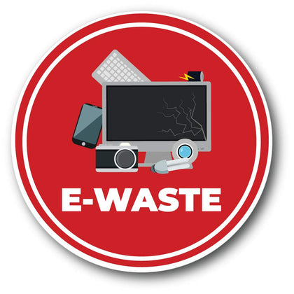 E Waste Trash Can Recycle Compost Kitchen Recycling Vinyl Sticker Car Bumper Decal