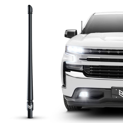 RONIN FACTORY Truck Antenna Accessory for Chevy Silverado & GMC Sierra Accessories (2014+) - Anti Theft - Carwash Safe - Short Replacement Antenna (12 Inch Flexible)