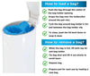 Disposable Diaper Pail Refill Plastic Bag (100 count) Compatible with Ubbi Diaper Bag Pail 13 Gal Capacity Diaper Pail Bag Fits 8 Gallon Medium Kitchen Trash Bag Heavy Duty Large Garbage Bag, 100 Bags