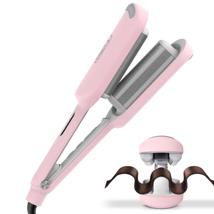 Hair Crimper Waver Hair Tool - TYMO Deep Waver Curling Iron, Ionic Beach Waves Curling Wand with Ceramic Tourmaline Barrel for Women, Anti-Scald, Quick & Easy, 9 Temps with LED Display, Dual Voltage 120v
