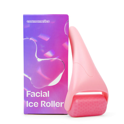 COSMOMETICS Ice Roller for Face and Eye Puffiness Relief, Skincare Tools Cold Roller Cryotherapy, Face Tools for Skincare for Women, Face Depuffer (Pink)