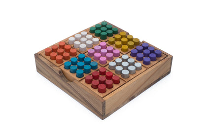 SiamMandalay Deluxe Wood Colored Sudoku Board (Travel Set): Handmade & Organic Traditional Wooden Color Matching Game for Adults from with SM Gift Box(Pictured)