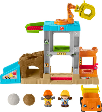 Fisher-Price Little People Toddler Learning Toy Load Up Ân Learn Construction Site Playset with Dump Truck for Ages 18+ Months