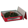 Household Essentials 24 inch Red Wreath Storage Container with Handles Green