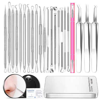 YOUYISI Professional Pimple Popper Tool Kit - 22 PCS Blackhead Remover Tools for Acne and Zit Popping Comedone Extractor