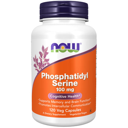 NOW Supplements, Phosphatidyl Serine 100 mg with Phospholipid compound derived from Soy Lecithin, 120 Veg Capsules