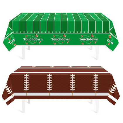 Football Party Decorations,2 Pack Football Tablecloth Disposable Plastic Tablecloth 54