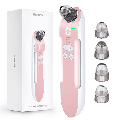 EZBASICS Blackhead Remover Face Pore Vacuum Cleaner Blackhead Vacuum Rechargeable White Heads Removal with 3 Adjustable Suction Power Blackhead Extractor Tool (Pink)