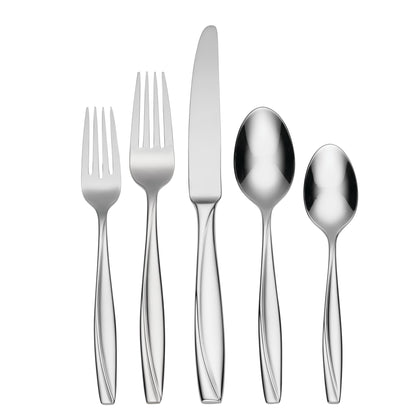 Oneida Camlynn Mirror 45 Piece Casual Flatware Set, 18/0 Stainless, Service for 8,Silver