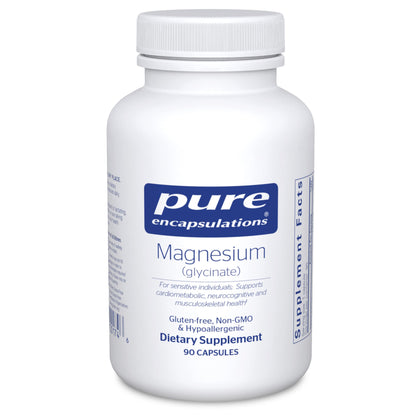 Pure Encapsulations Magnesium (Glycinate) - Supplement to Support Stress Relief, Sleep, Heart Health, Nerves, Muscles, and Metabolism - with Magnesium Glycinate - 90 Capsules (Expiry -5/31/2026)