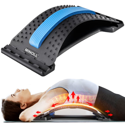 Back Stretcher for Lower Back Pain Relief, 3 Level Adjustable Lumbar Cracker Board, Back Cracking/Massager Device for Scoliosis, Spine Decompression, Upper & Lower Back Support