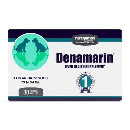 Nutramax Laboratories Denamarin Liver Health Supplement for Medium Dogs - With S-Adenosylmethionine (SAMe) and Silybin, 30 Tablets
