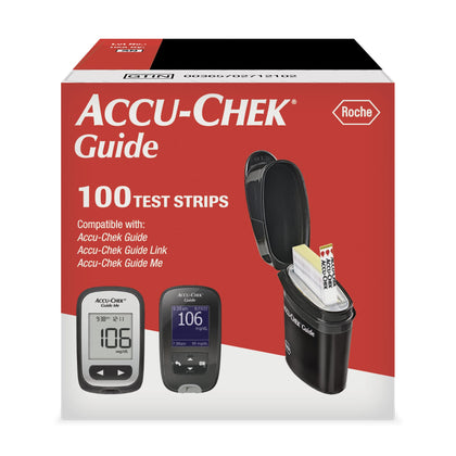 Accu-Chek Guide Glucose Test Strips for Diabetic Blood Sugar Testing (Pack of 100)