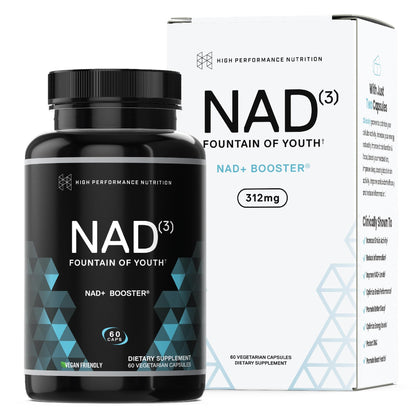 HPN NAD+ Booster (NAD3), Anti Aging Cell Booster, NRF2 Activator, Nicotinamide Riboside Alternative, NAD Supplement Natural Energy, Longevity, and Cellular Health (60 Veggie Capsules, 1 Month Supply) (Expiry -7/31/2026)