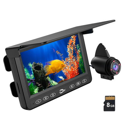 Underwater Fishing Camera DVR Video Recording, Underwater Video Camera, HD1000 TVL Infrared LED Underwater Camera for Fishing with 4.3 Inch LCD Monitor, 15M Cable for Ice Fishing, Lake Kayak Fishing